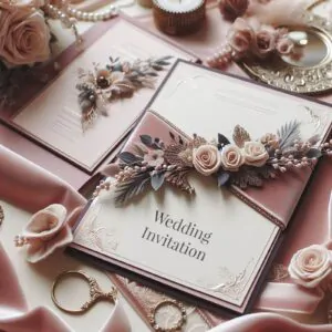 Wedding Invitation card with Velvet vows