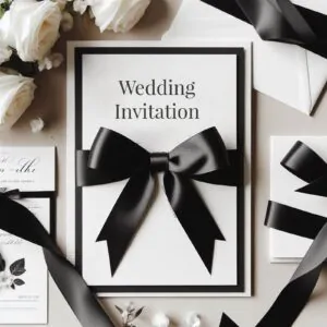 Wedding Invitation card with bows